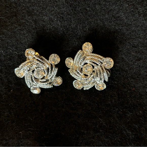 Vintage Rhinestone Earrings - Picture 1 of 3